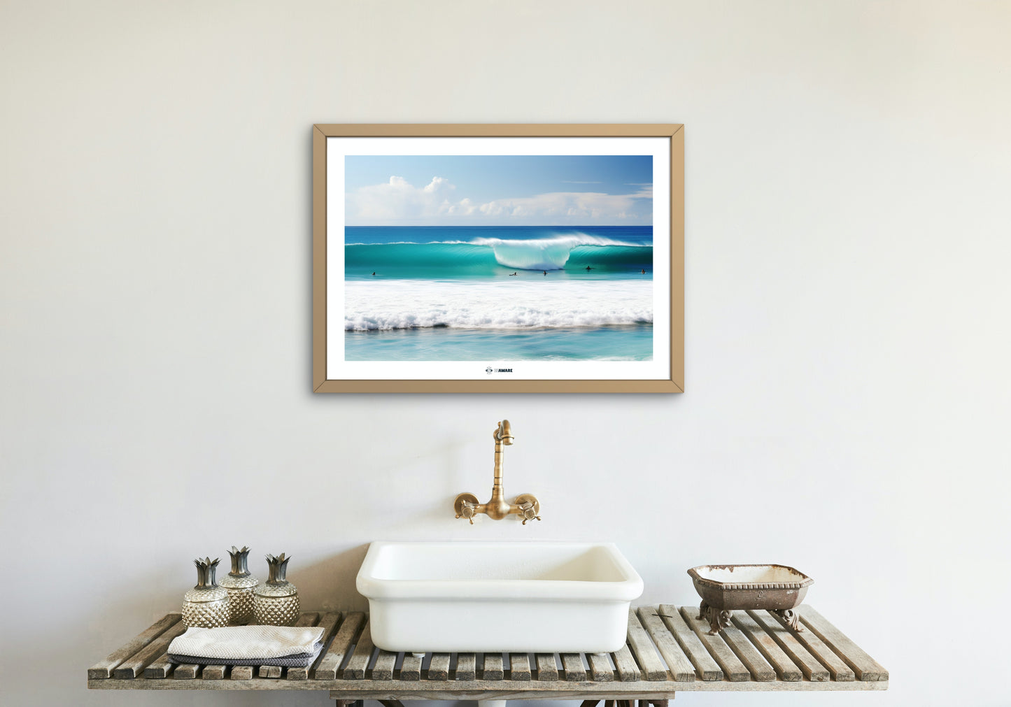 Pipeline Surf Print - BE AWARE
