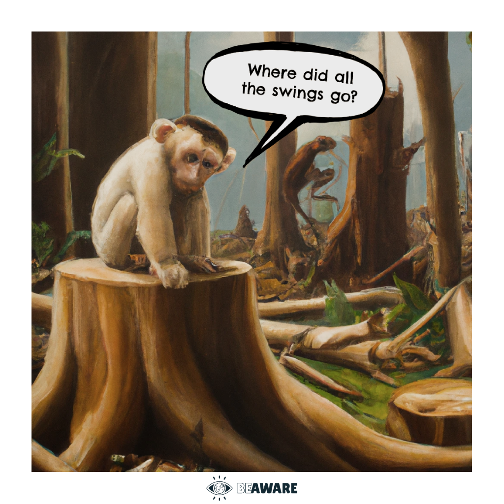 Monkey Swings Print - BE AWARE