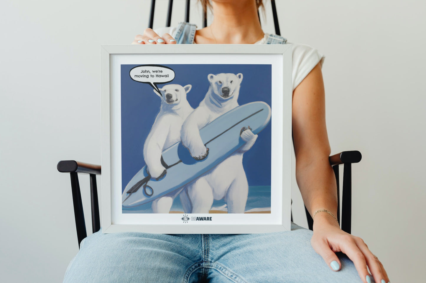 Surfing Polar Bears Print - BE AWARE