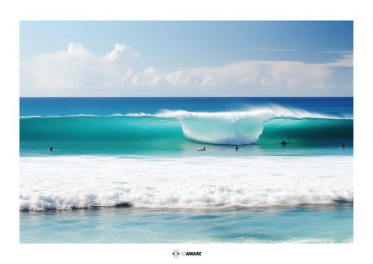 Pipeline Surf Print - BE AWARE