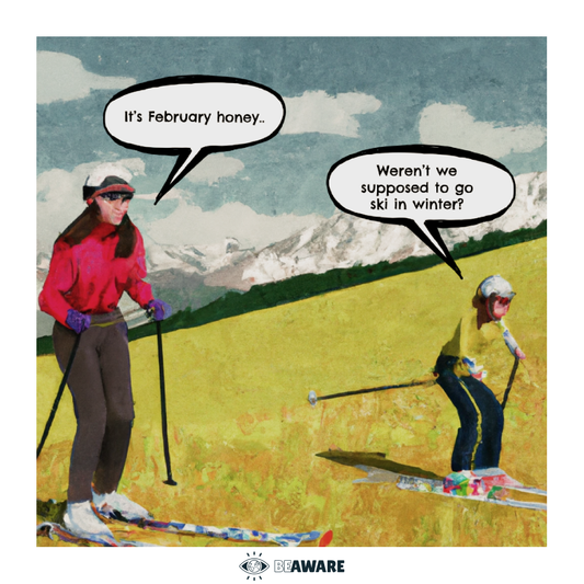 Skiing Grass Print - BE AWARE